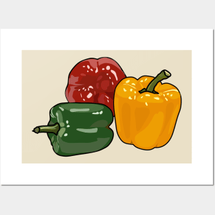 Capsicum cartoon illustration Posters and Art